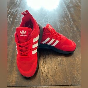 Adidas red multix toddler shoes